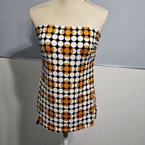 Maurices Women's Geometric Design Spandex Tube Top. Size M Yellow & Black. Retro